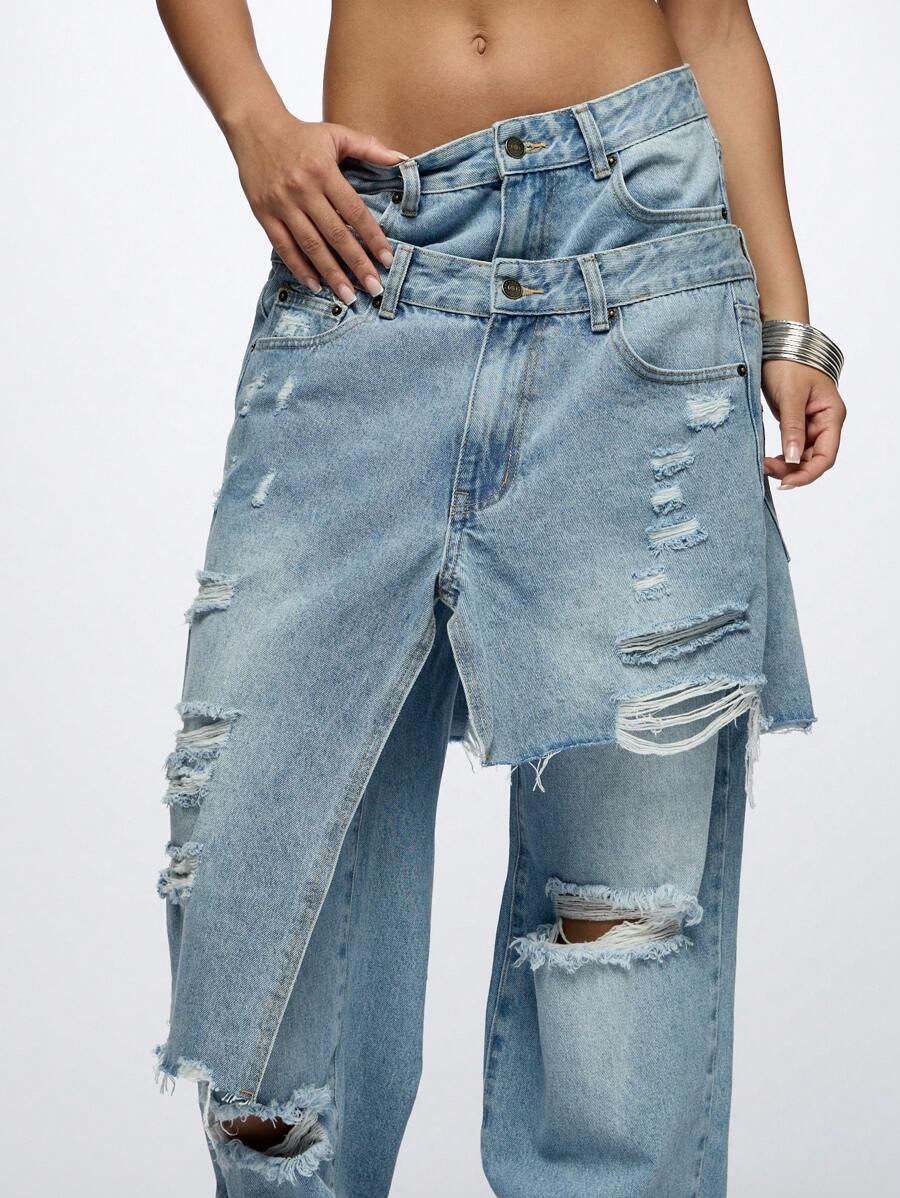 Trendy and casual Overlay Jeans