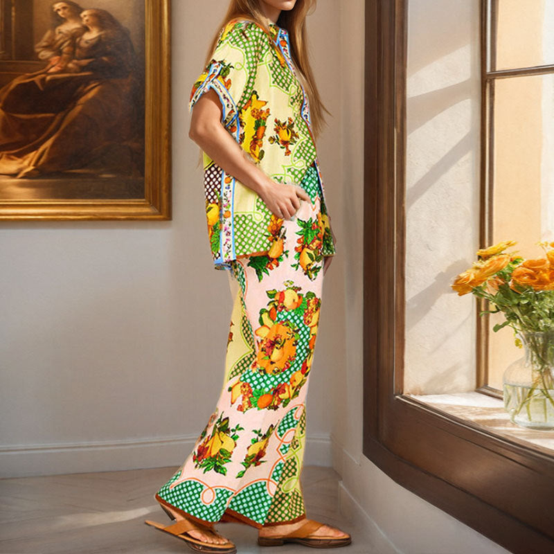 Printed Loose Fashion Casual Suit