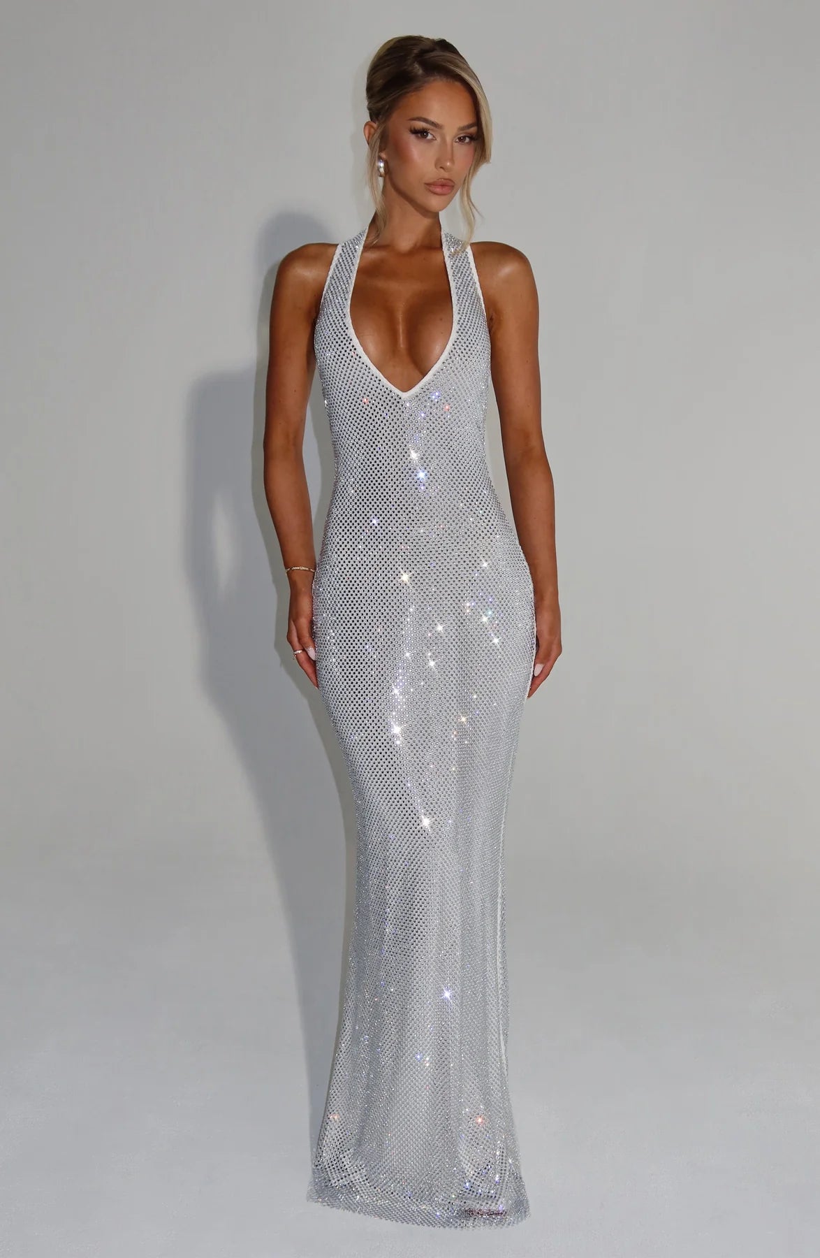 V-neck Diamond Maxi Dress