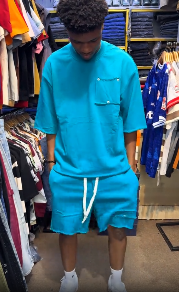 Couple's Solid Color Casual Top & Shorts Set