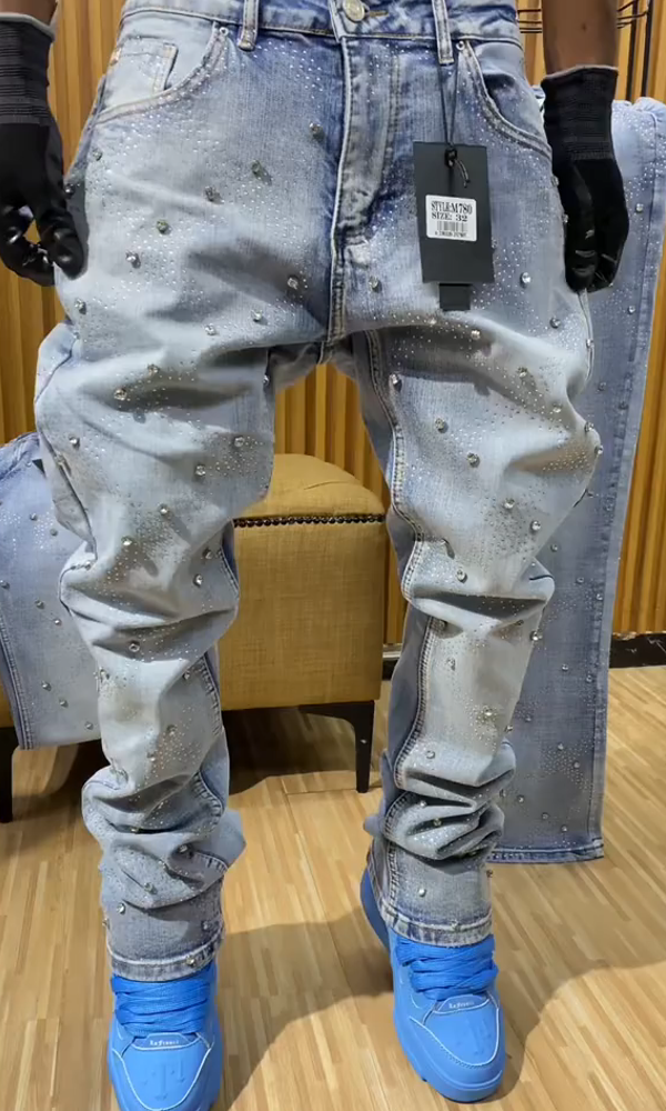 Men's Trendy Diamond Casual Jeans