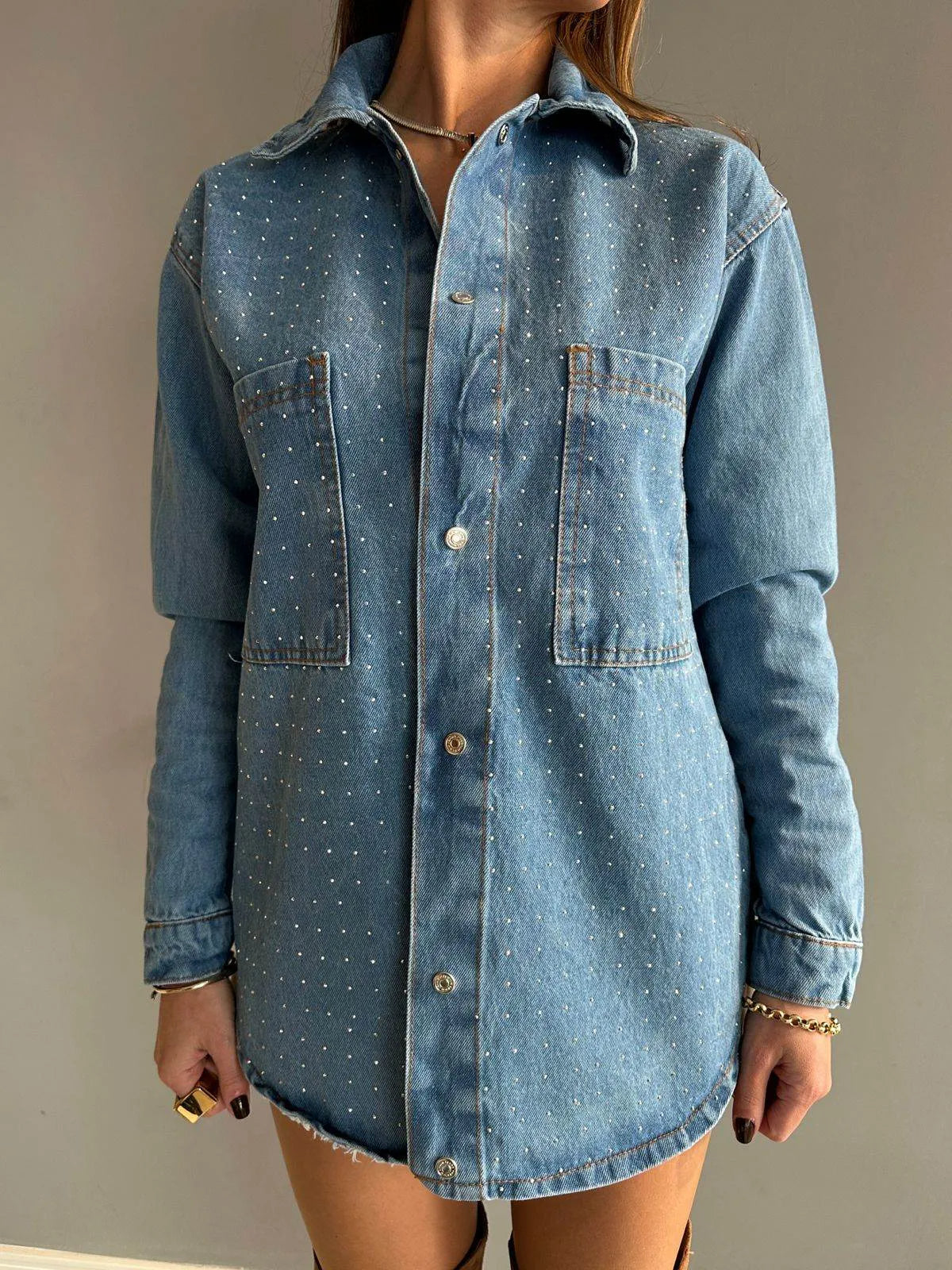 Chic Denim Pocket Shirt