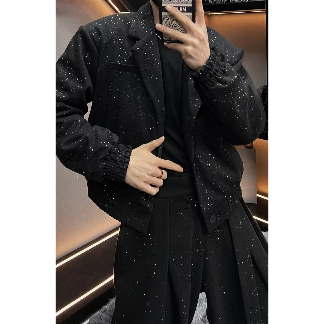 Men's Shiny Jacket & Pants Set