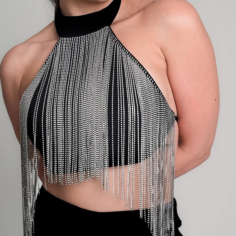 Party Sparkle Diamond Fringe Top
