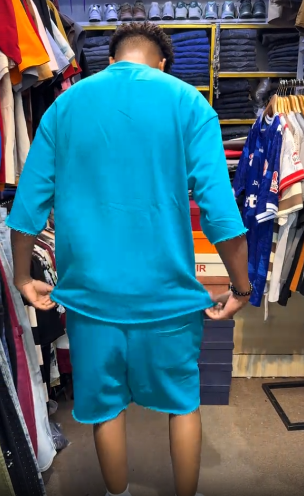 Couple's Solid Color Casual Top & Shorts Set
