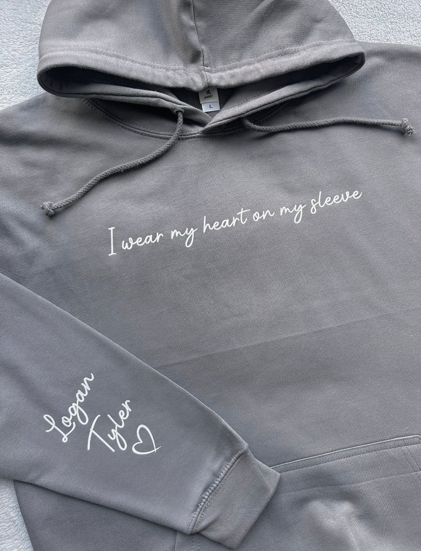 Custom Heart On My Sleeve Hoodie