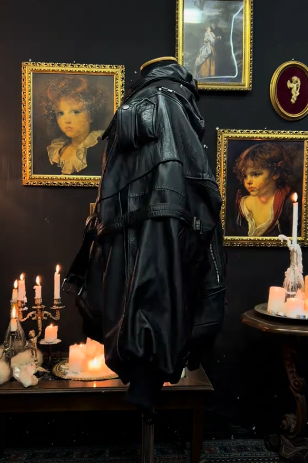 Women's Back Zipper Leather Jacket