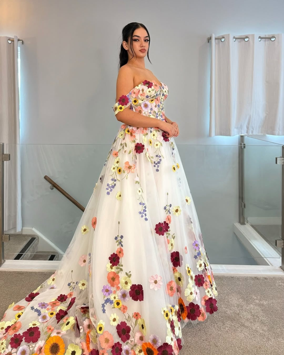 Beautifully Embroidered Floral Wedding & Party Dress