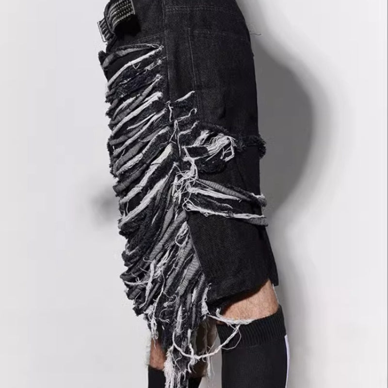 Ripped Jeans Capri Shorts
