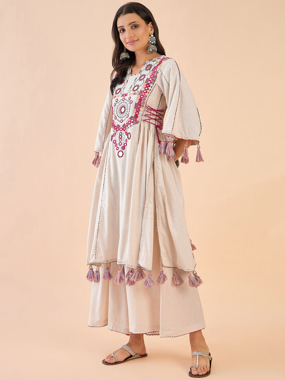 Tassel Ethnic Style Dress & Pants Set