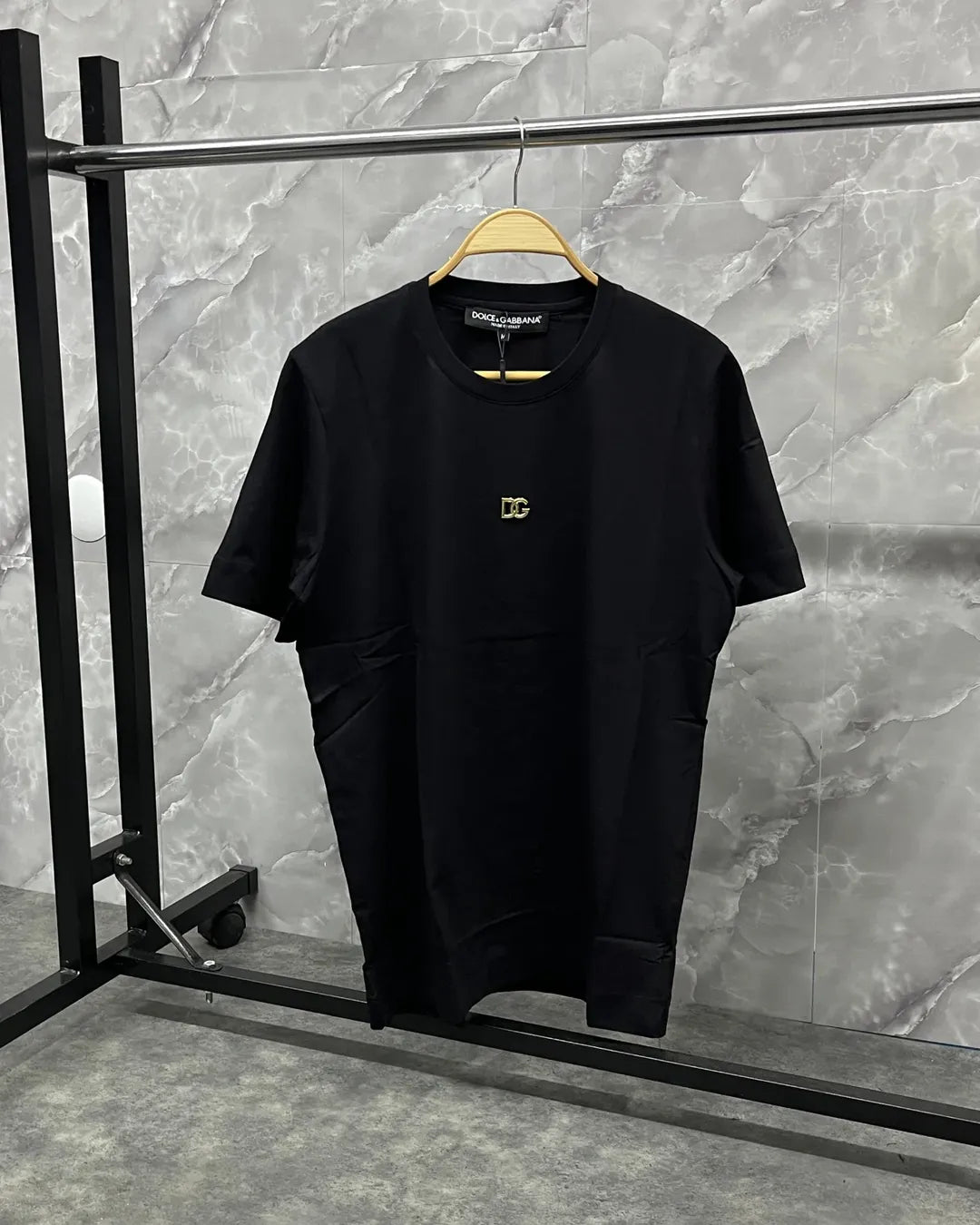 Lettering cotton short-sleeved top