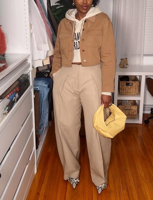 Wool-blend Ovalo Curved Casual Pants