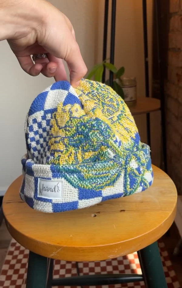 Sunflower Plaid Blanket Beanies