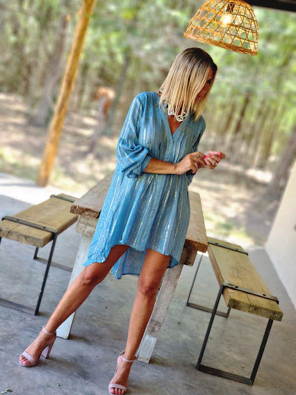Glitter Loose Chiffon Cotton Shirt
