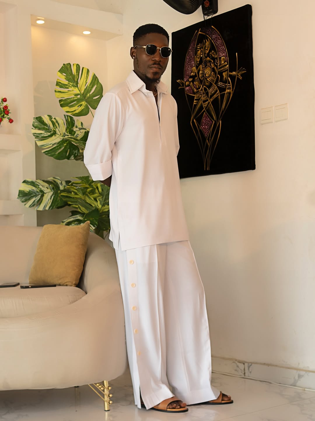 Men's Comfortable Loose Polo Shirt & Pants Set