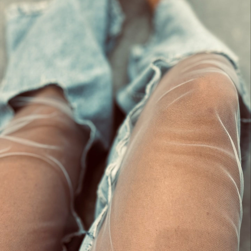 Women's Ripped Mesh Loose Jeans