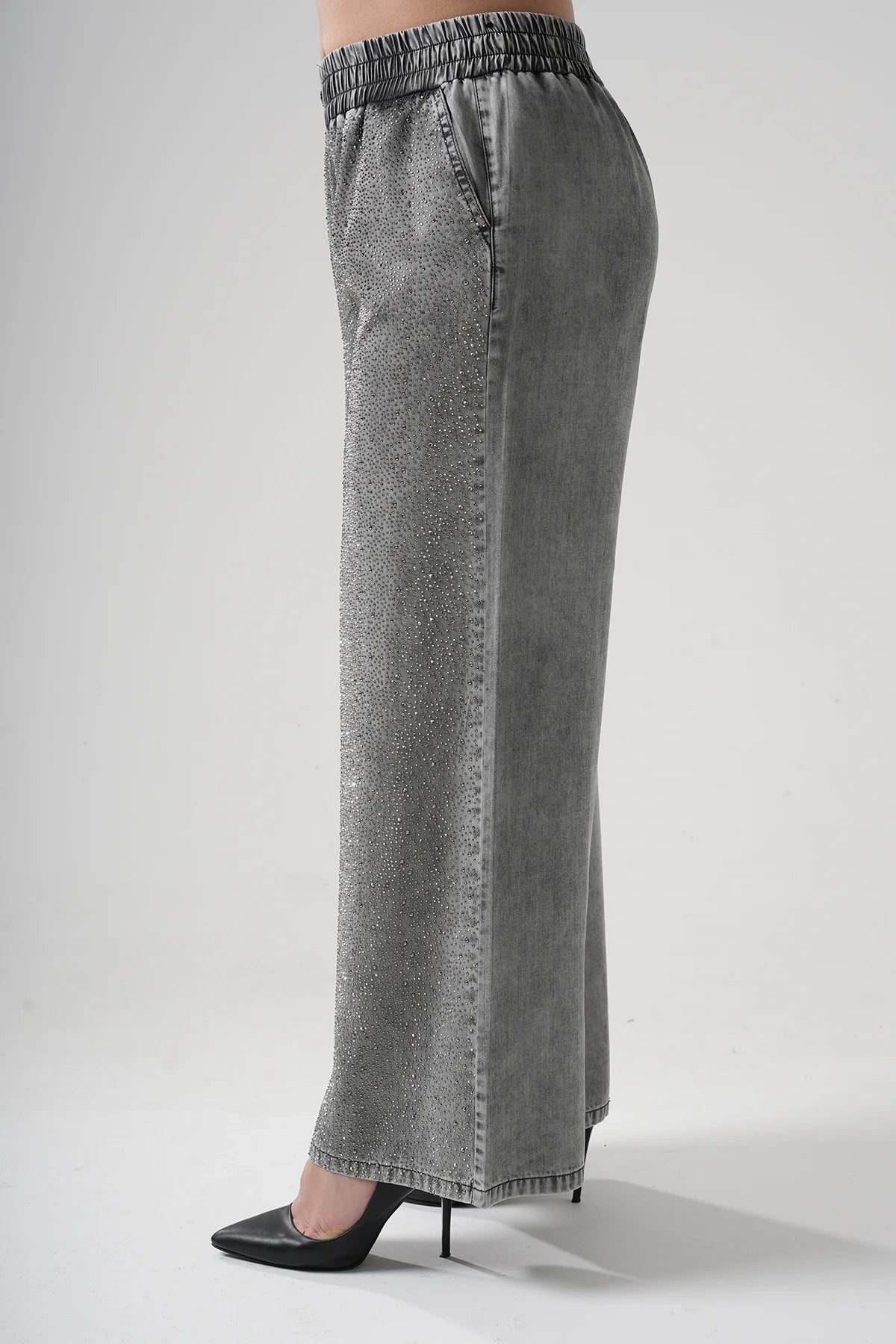 Elastic Loose Shiny Jeans