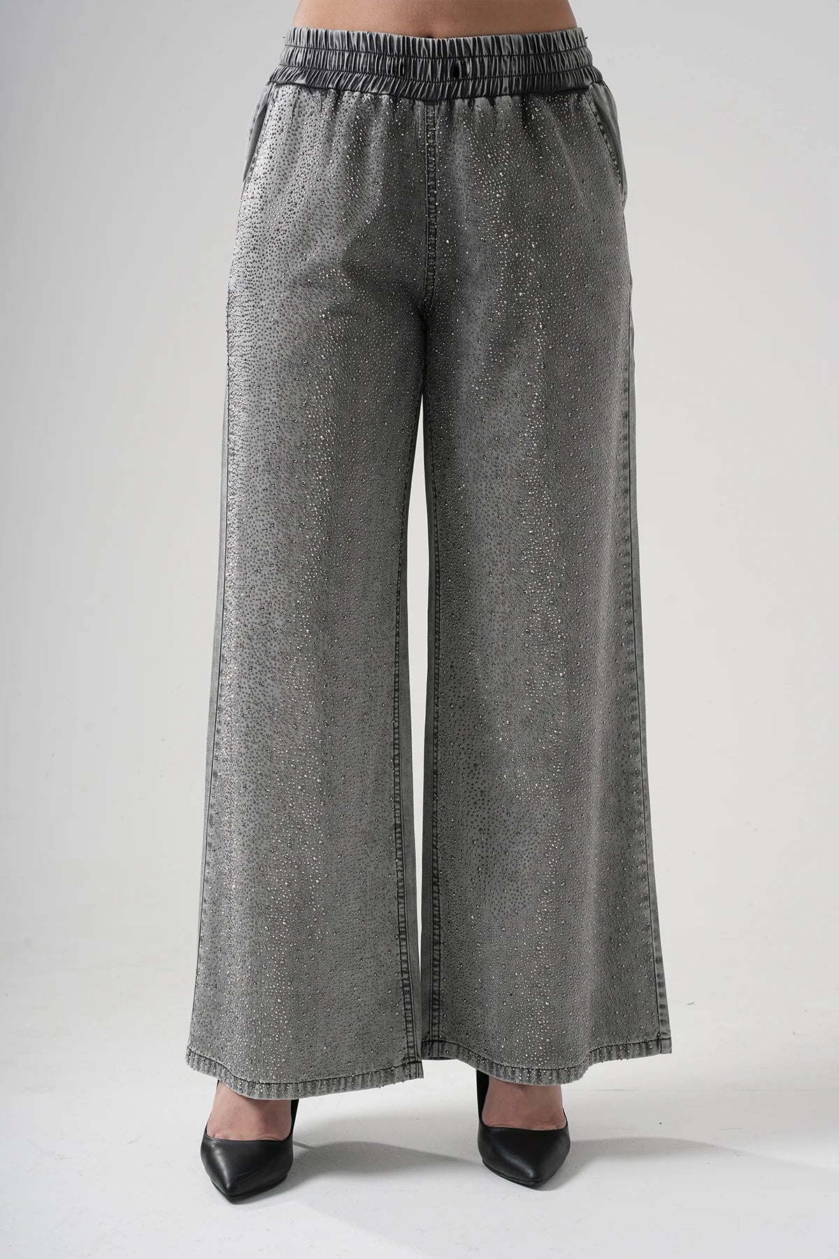 Elastic Loose Shiny Jeans