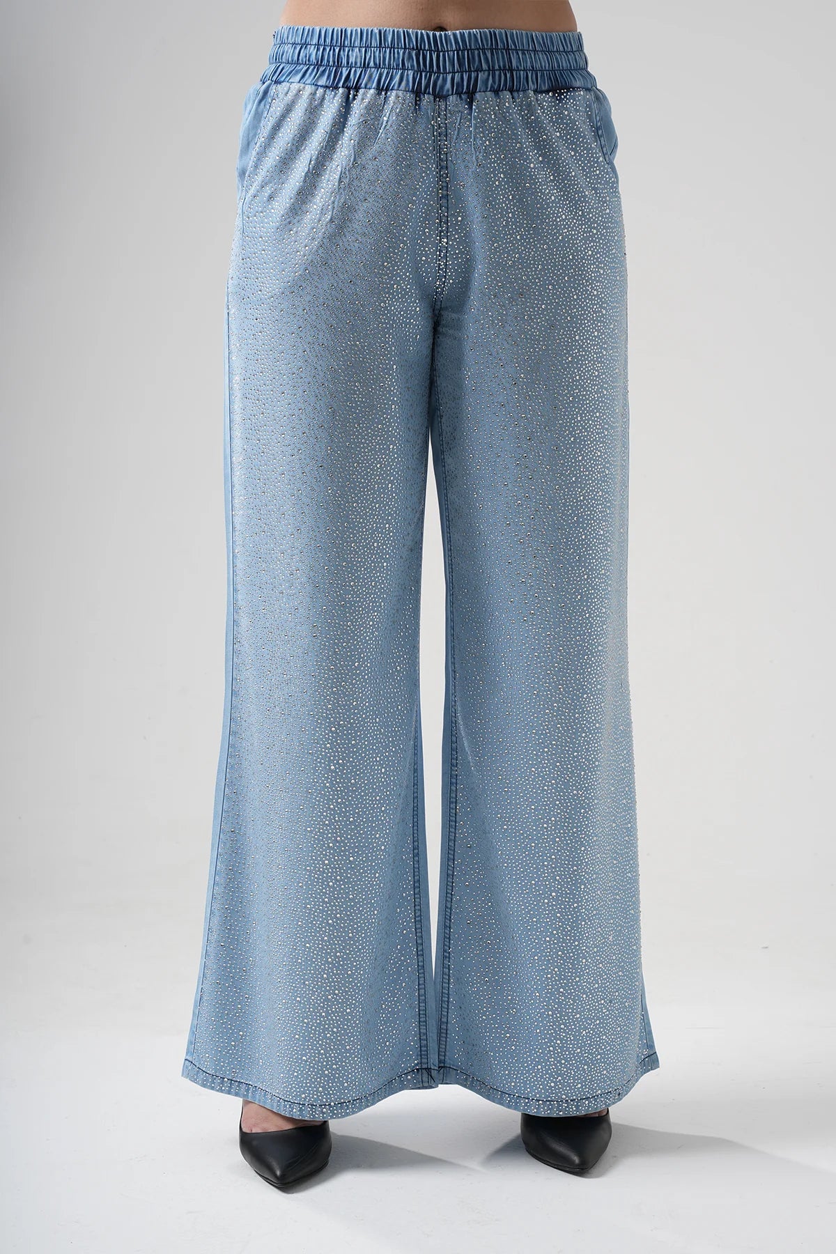 Elastic Loose Shiny Jeans