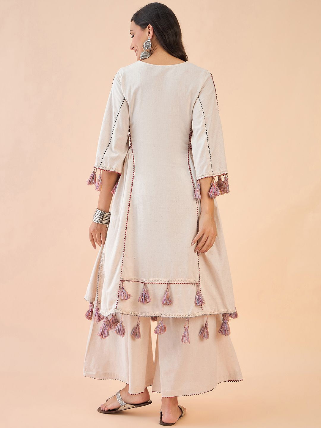 Tassel Ethnic Style Dress & Pants Set
