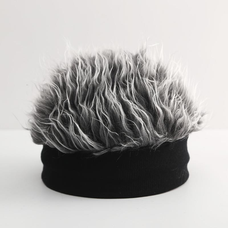 One-piece Wig Plush Knitted Hat