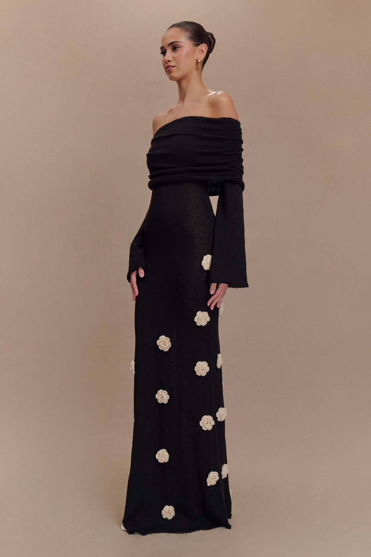 Knitted Floral Maxi Dress