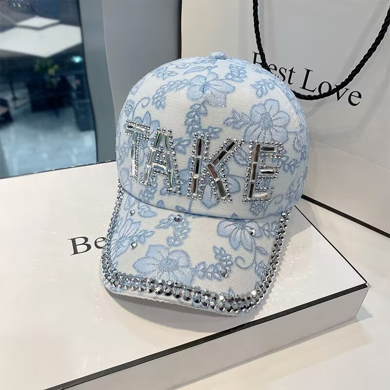 Summer Rhinestone Letter Cap