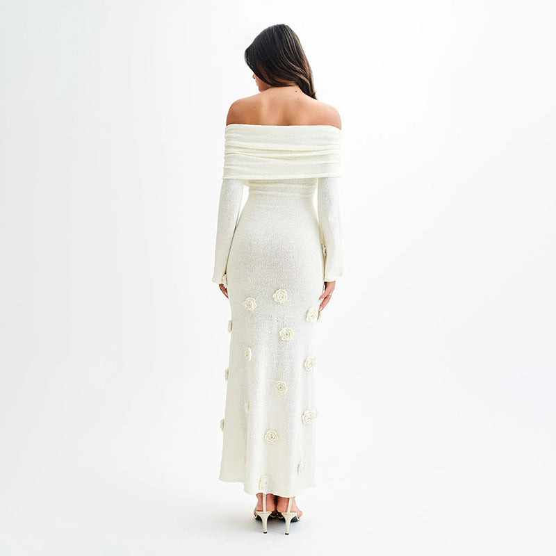 Knitted Floral Maxi Dress