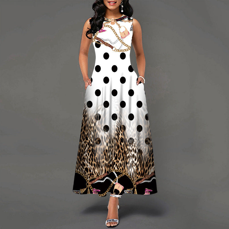 Trendy Sleeveless Round Neck Maxi Dress