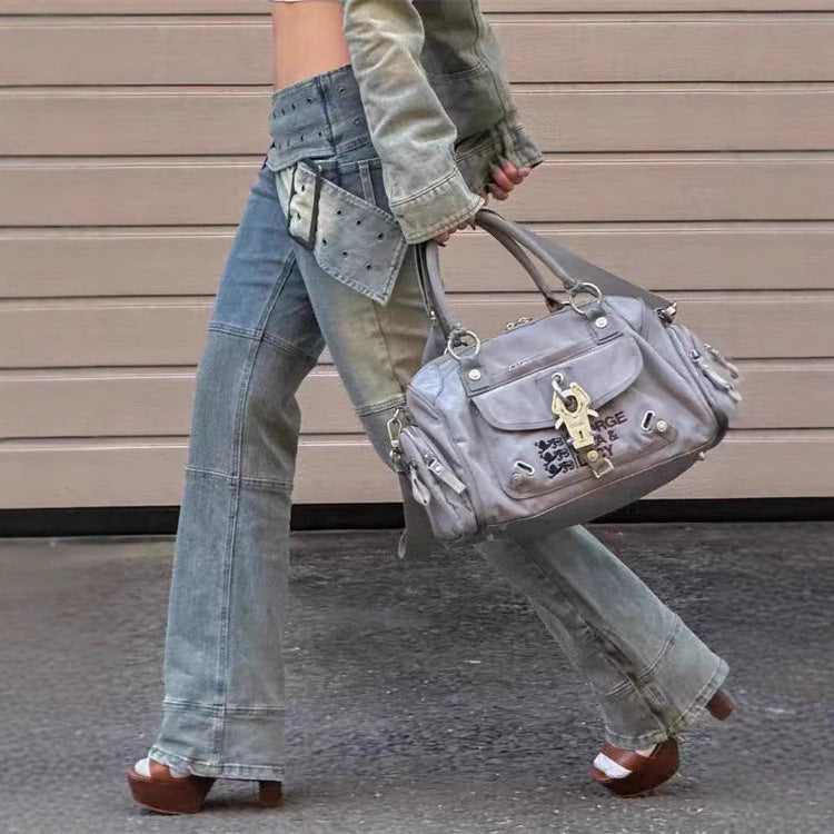Fashion Wrap Cross Waistband Jeans