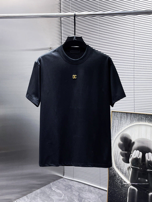 Lettering cotton short-sleeved top