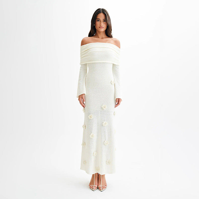 Knitted Floral Maxi Dress