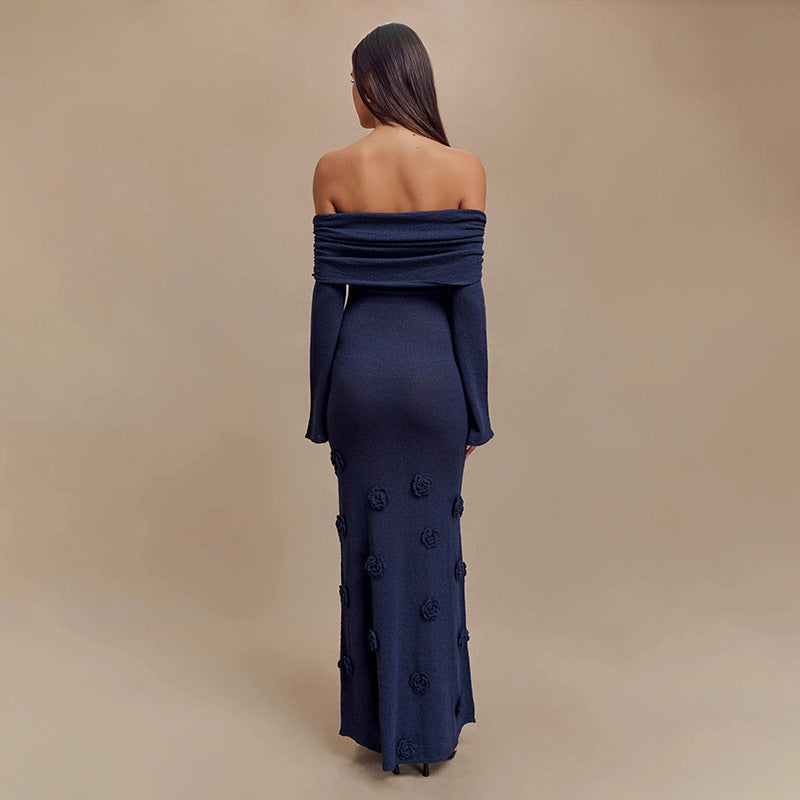 Knitted Floral Maxi Dress