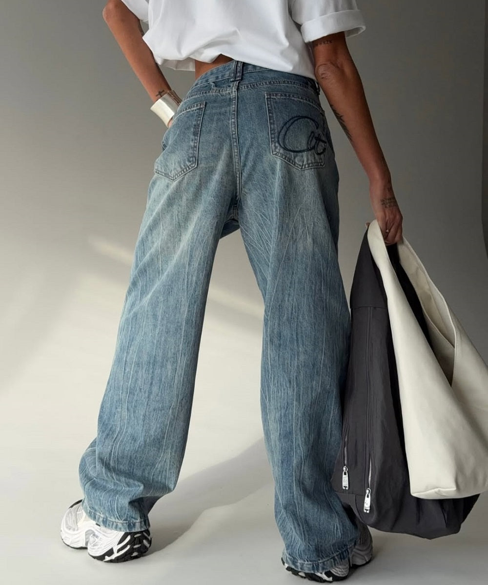 Women's Button Loose Jeans