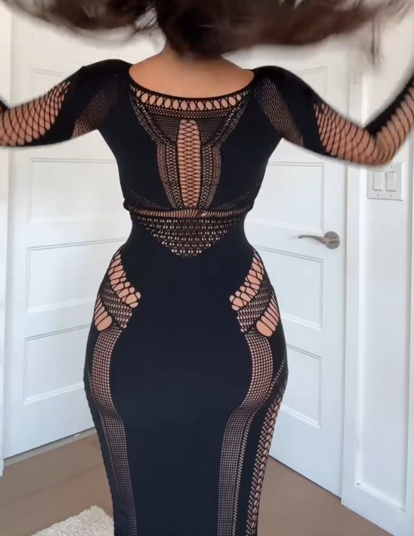 Sexy Knitted Long Hollow Dress