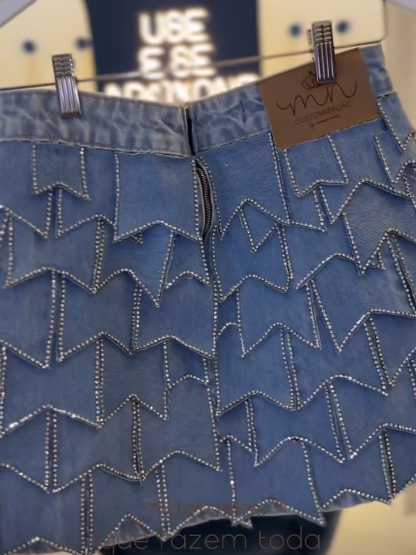 Chic Jewel Denim Skirt