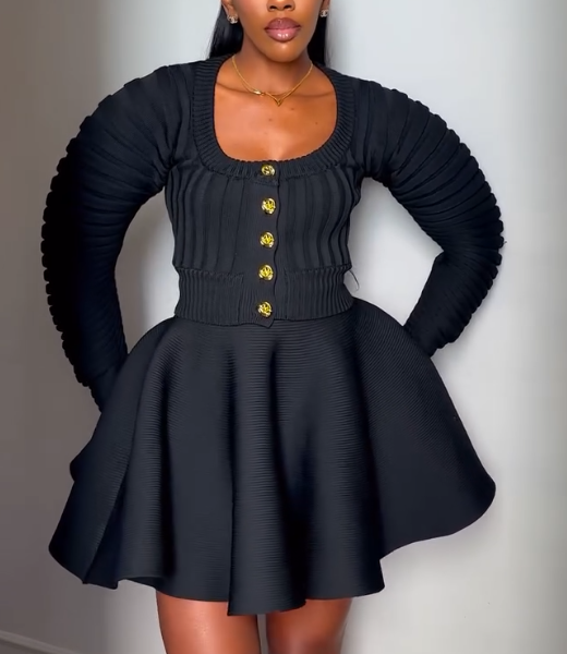 Comfortable Knit Button Lounge Top