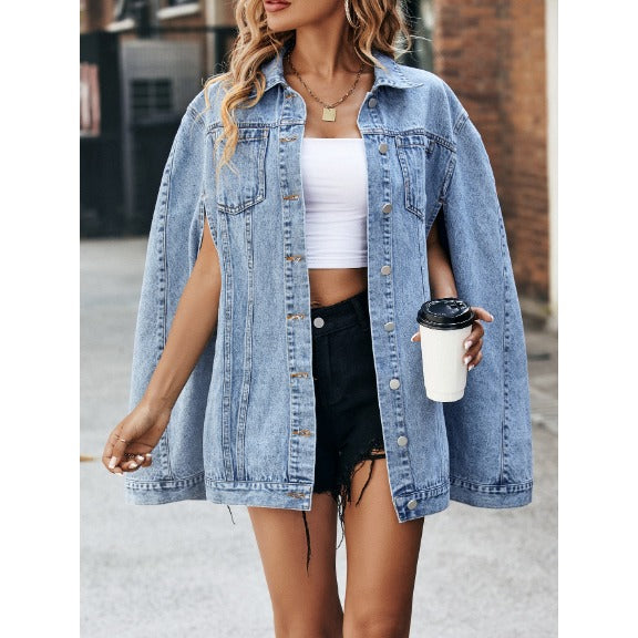 Denim Cape Jacket