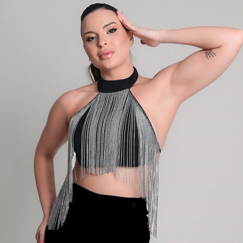 Party Sparkle Diamond Fringe Top