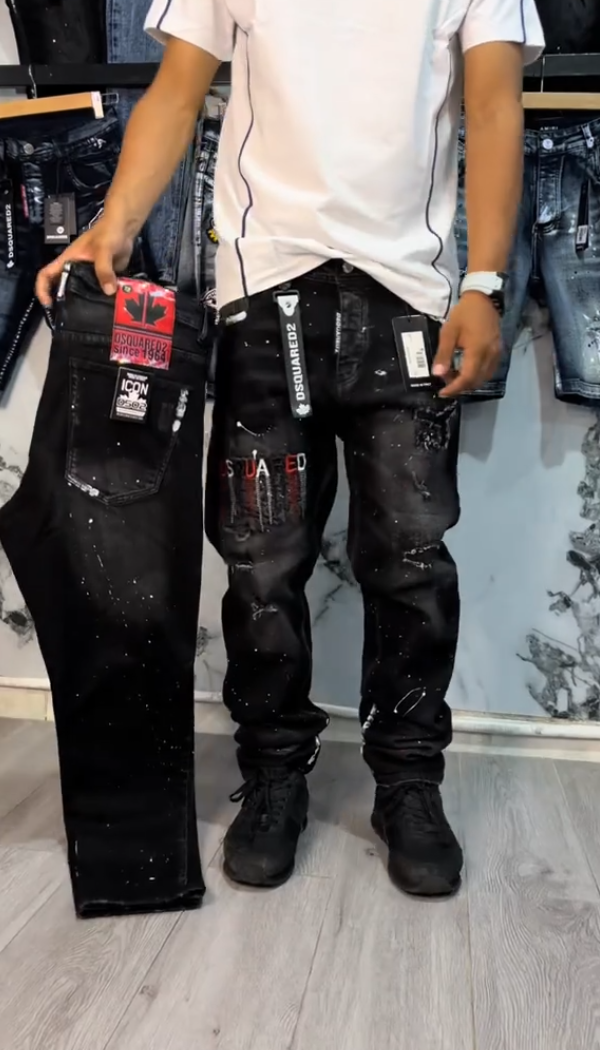 Men's Casual Splatter-painted Washed Jeans