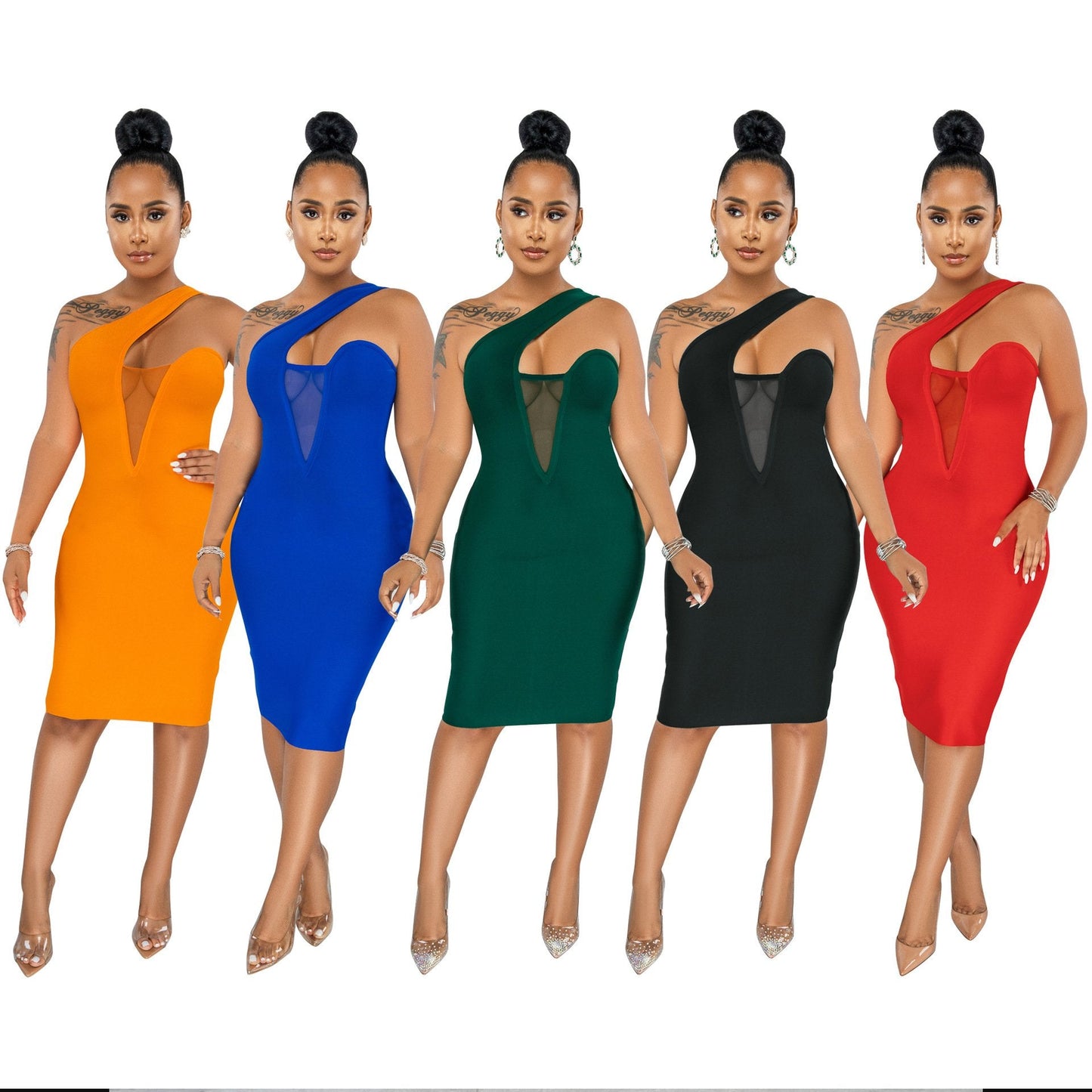 Deep Plunge Midi Dress