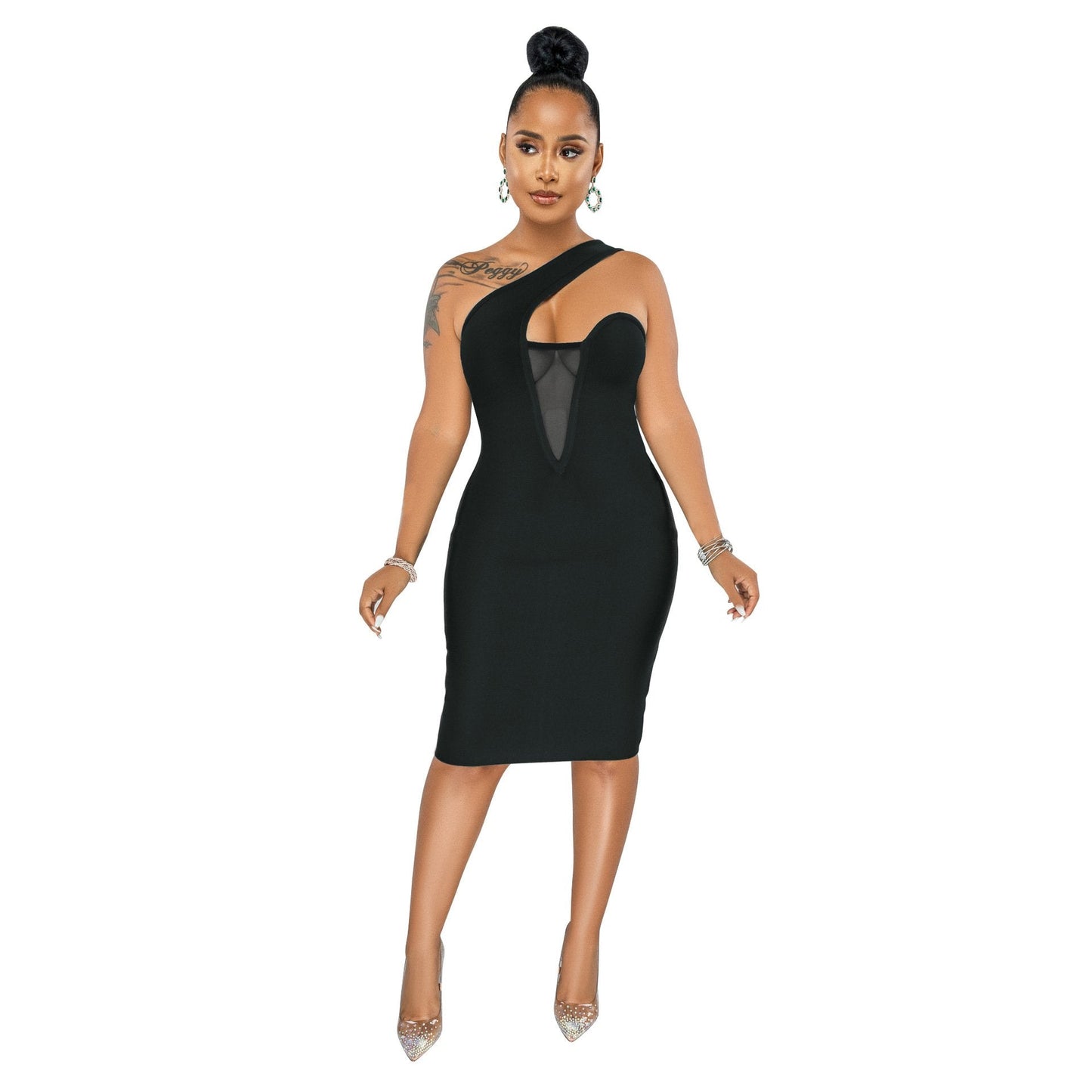 Deep Plunge Midi Dress