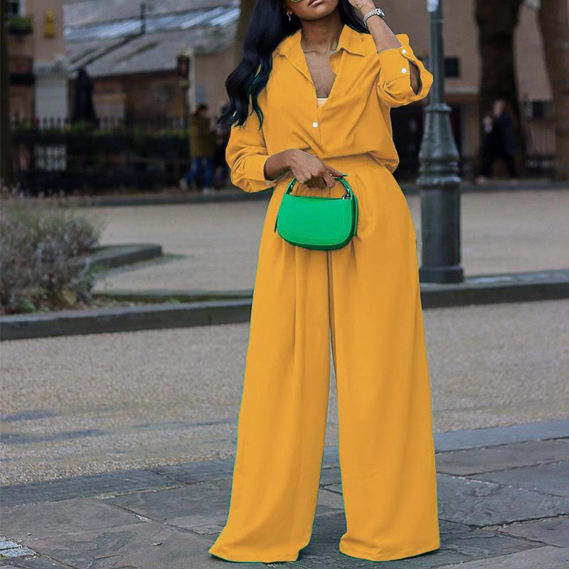 Solid Color Fashion Two Piece Set