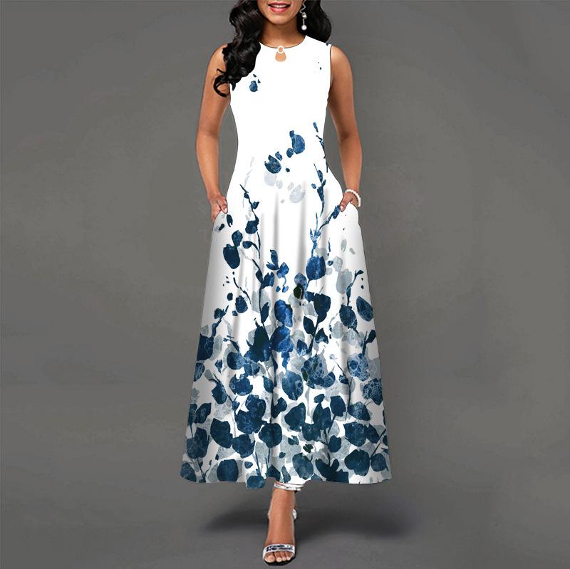 Trendy Sleeveless Round Neck Maxi Dress