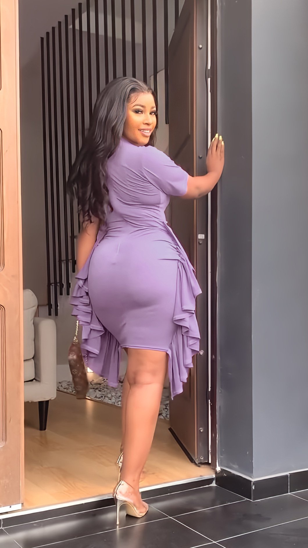 RUCHED MIDI DRESS