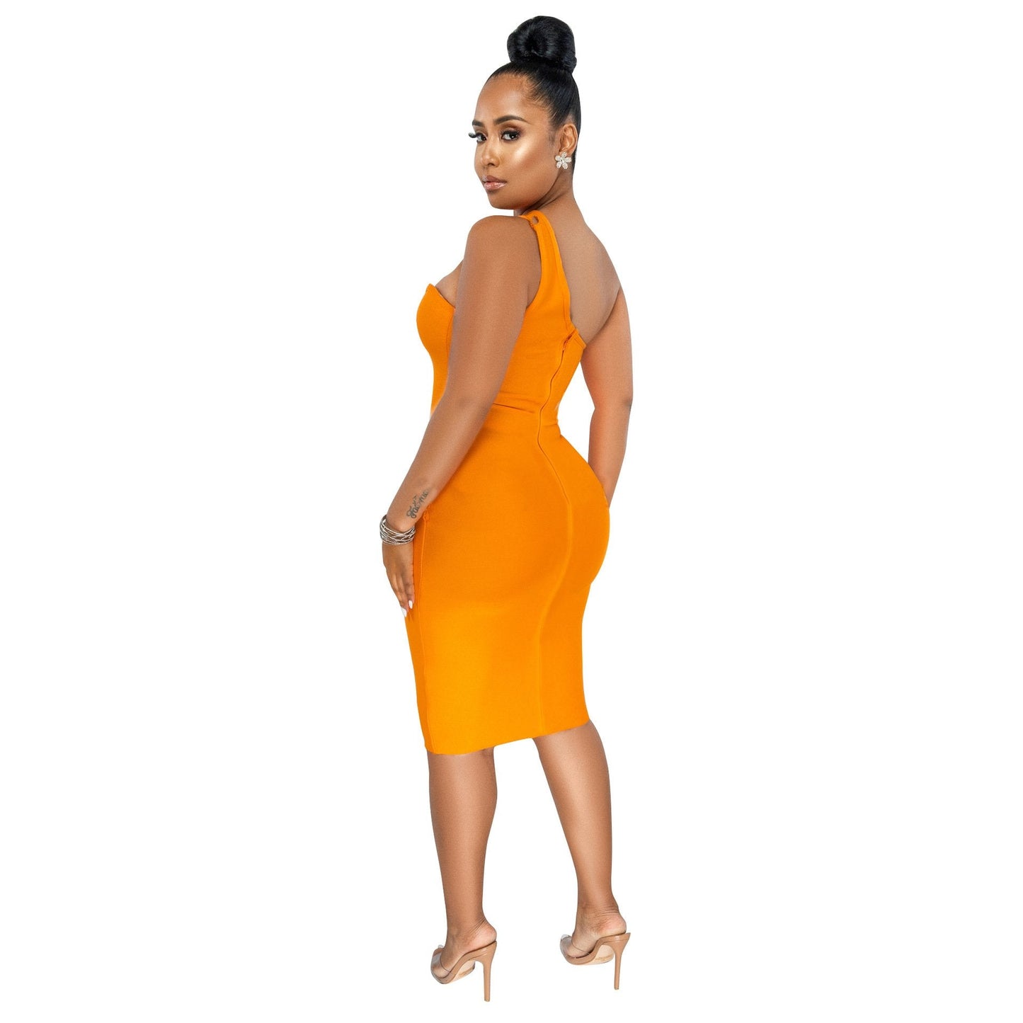 Deep Plunge Midi Dress