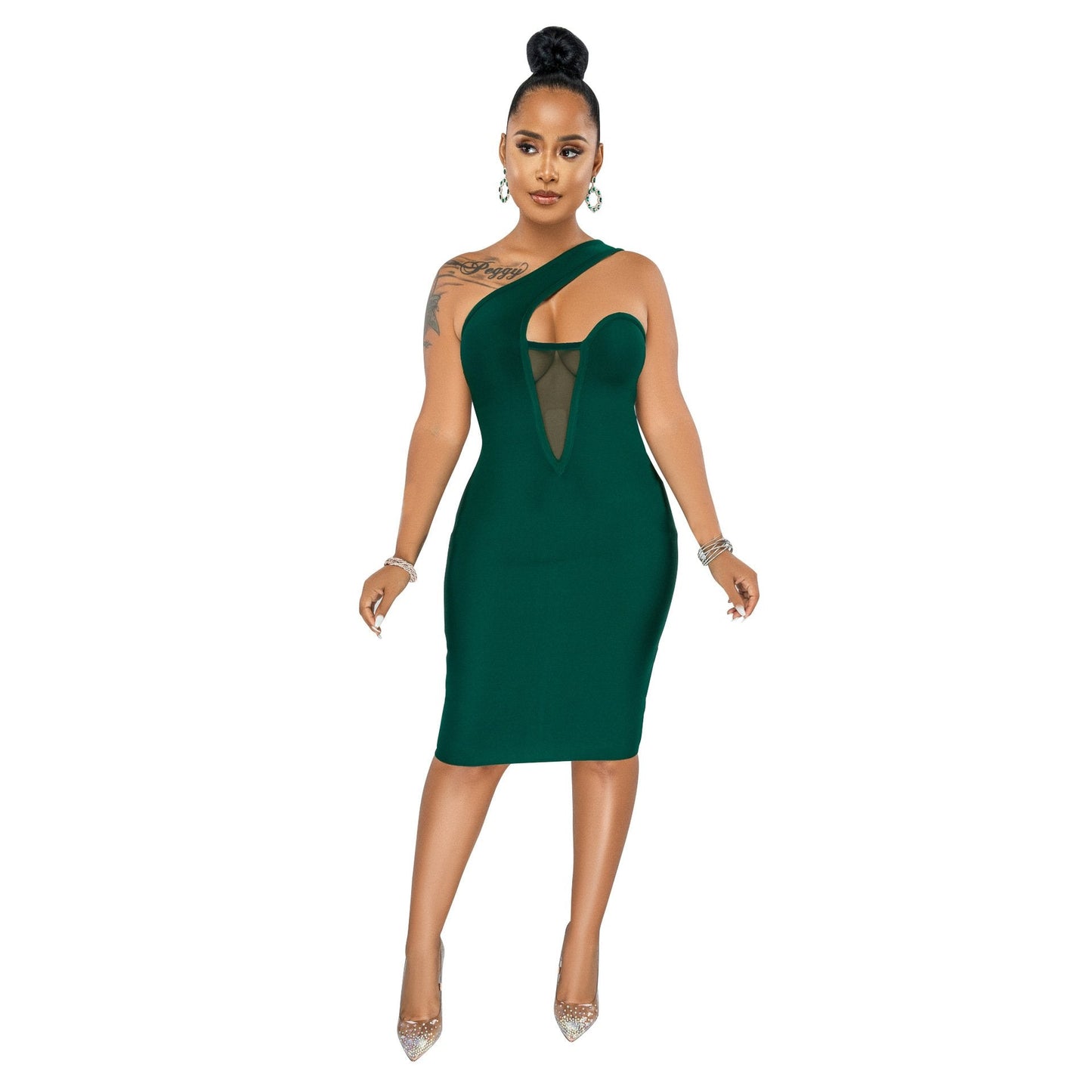 Deep Plunge Midi Dress