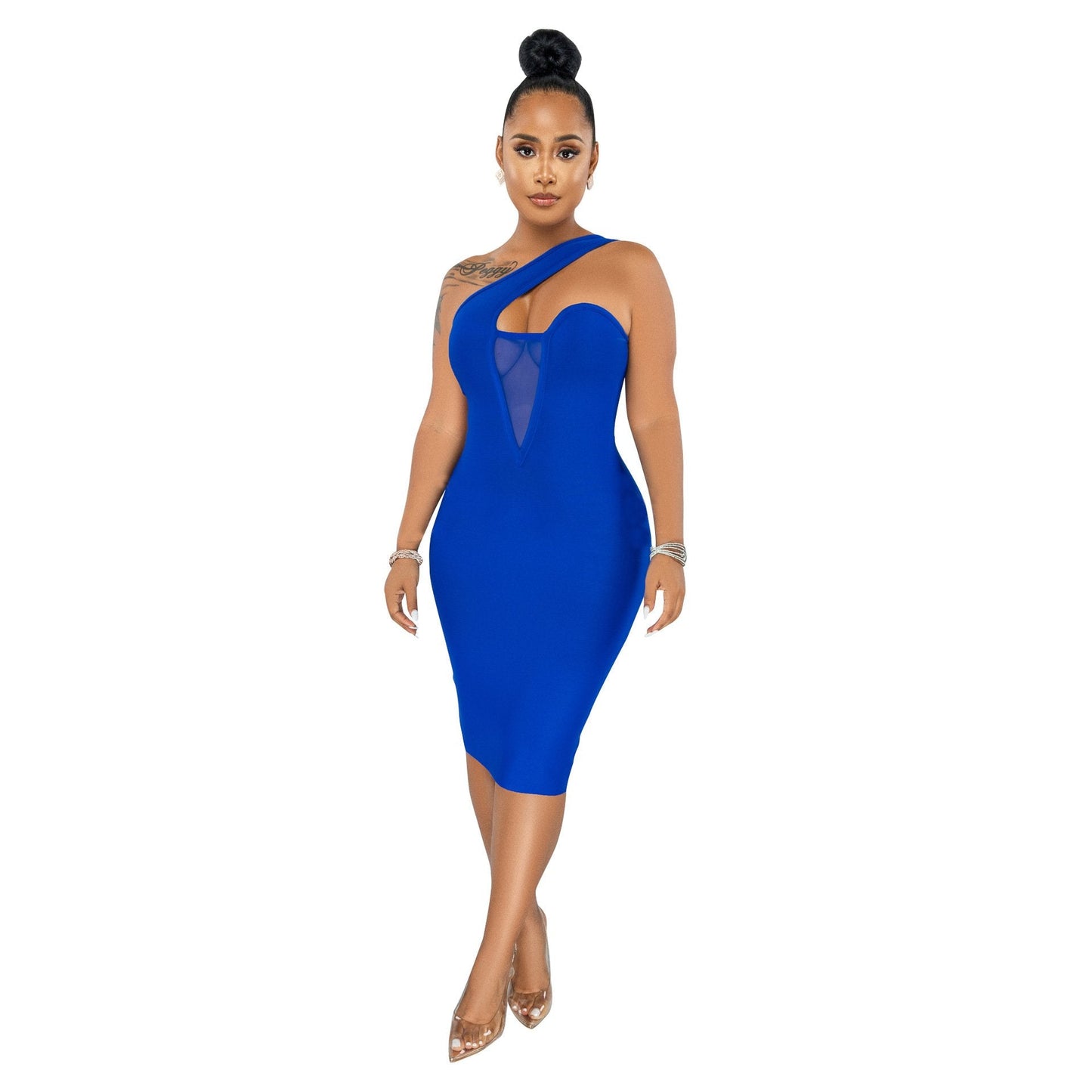 Deep Plunge Midi Dress