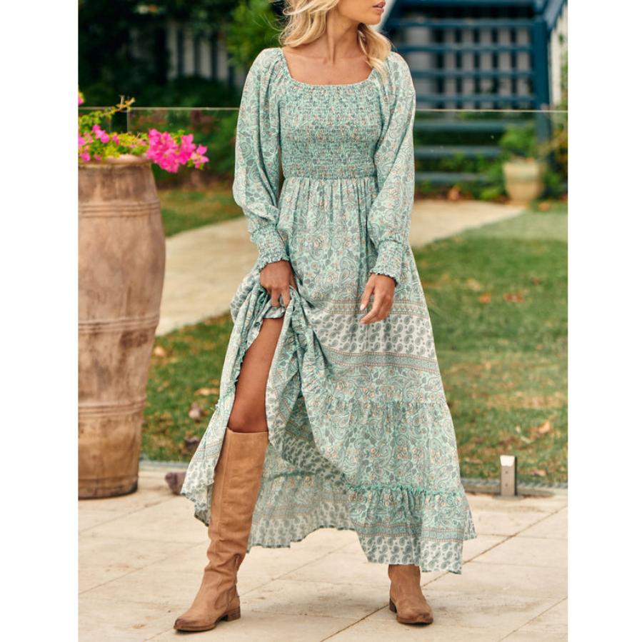 Bohemian Printed Medium Waist Dress