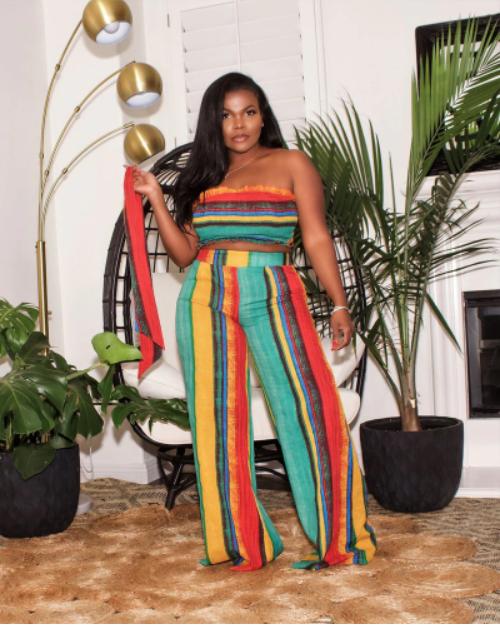 TUBE-TOP PANTS SET